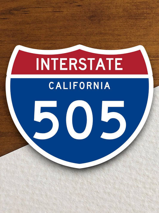 Interstate route  505 california sticker, California sticker, Interstate Highway Sign Expressway Stickers, Highway Sign Road Trip Sticker