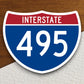 Interstate route  495 sticker, Interstate Highway Sign Expressway Stickers, Highway Sign Road Trip Sticker, Room Décor