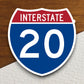 Interstate route  20 sticker, Interstate Highway Sign Expressway Stickers, Highway Sign Road Trip Sticker, Room Décor