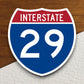 Interstate route  29 sticker, Interstate Highway Sign Expressway Stickers, Highway Sign Road Trip Sticker, Room Décor