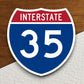 Interstate route  35 sticker, Interstate Highway Sign Expressway Stickers, Highway Sign Road Trip Sticker, Room Décor