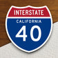 Interstate route  40 california sticker, California sticker, Interstate Highway Sign Expressway Stickers, Highway Sign Road Trip Sticker