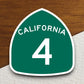 California state route 4 road sign sticker, road trip sticker, highway sign, room decor, travel sticker