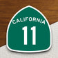 California state route 11 road sign sticker, road trip sticker, highway sign, room decor, travel sticker