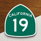 California state route 19 road sign sticker, road trip sticker, highway sign, room decor, travel sticker