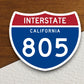 Interstate route  805 california sticker, California sticker, Interstate Highway Sign Expressway Stickers, Highway Sign Road Trip Sticker