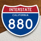 Interstate route  880 California sticker, California sticker, Interstate Highway Sign Expressway Stickers, Highway Sign Road Trip Sticker