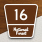 National Forest Highway route 16 road sign sticker, road trip sticker, highway sign, room decor, travel sticker