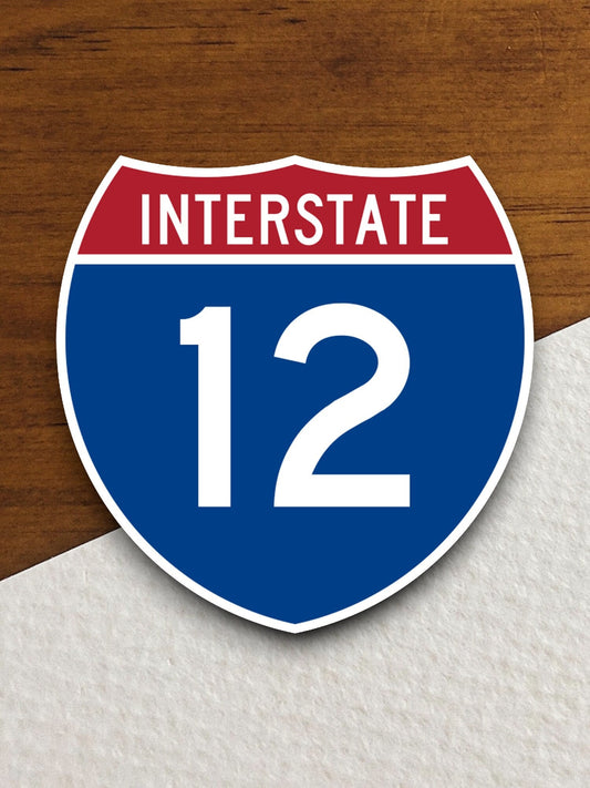 Interstate route  12 sticker, Interstate Highway Sign Expressway Stickers, Highway Sign Road Trip Sticker, Room Décor