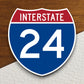 Interstate route  24 sticker, Interstate Highway Sign Expressway Stickers, Highway Sign Road Trip Sticker, Room Décor