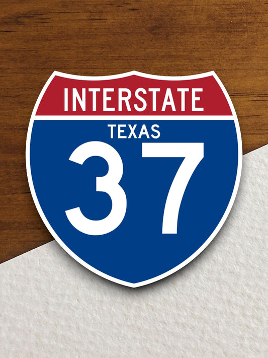 Interstate route  37 texas sticker, Texas sticker, Interstate Highway Sign Expressway Stickers, Highway Sign Road Trip Sticker, Room Décor