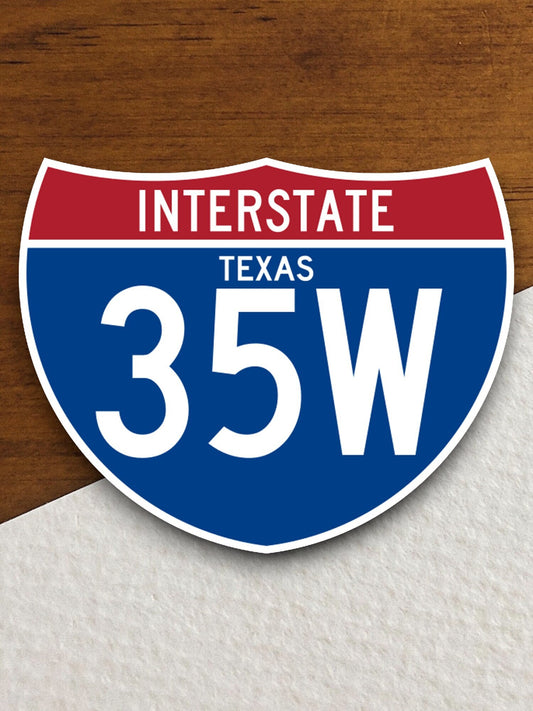 Interstate route  35w texas sticker, Texas sticker, Interstate Highway Sign Expressway Stickers, Highway Sign Road Trip Sticker, Room Décor