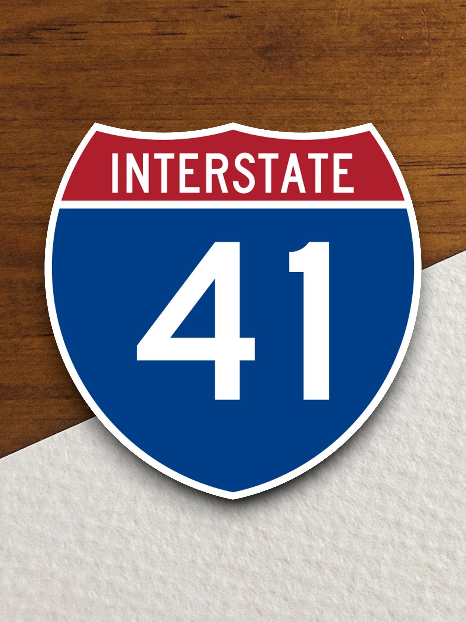 Interstate route  41 sticker, Interstate Highway Sign Expressway Stickers, Highway Sign Road Trip Sticker, Room Décor