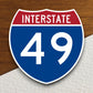 Interstate route  49 sticker, Interstate Highway Sign Expressway Stickers, Highway Sign Road Trip Sticker, Room Décor