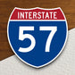 Interstate route  57 sticker, Interstate Highway Sign Expressway Stickers, Highway Sign Road Trip Sticker, Room Décor