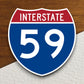 Interstate route  59 sticker, Interstate Highway Sign Expressway Stickers, Highway Sign Road Trip Sticker, Room Décor