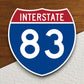 Interstate route  83 sticker, Interstate Highway Sign Expressway Stickers, Highway Sign Road Trip Sticker, Room Décor