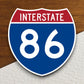 Interstate route  86 sticker, Interstate Highway Sign Expressway Stickers, Highway Sign Road Trip Sticker, Room Décor