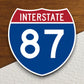 Interstate route  87 sticker, Interstate Highway Sign Expressway Stickers, Highway Sign Road Trip Sticker, Room Décor