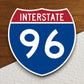 Interstate route  96 sticker, Interstate Highway Sign Expressway Stickers, Highway Sign Road Trip Sticker, Room Décor