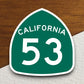 California state route 53 road sign sticker, road trip sticker, highway sign, room decor, travel sticker