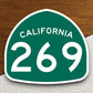 California state route 269 road sign sticker, road trip sticker, highway sign, room decor, travel sticker