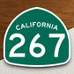 California state route 267 road sign sticker, road trip sticker, highway sign, room decor, travel sticker