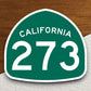 California state route 273 road sign sticker, road trip sticker, highway sign, room decor, travel sticker