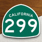 California state route 299 road sign sticker, road trip sticker, highway sign, room decor, travel sticker