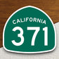 California state route 371 road sign sticker, road trip sticker, highway sign, room decor, travel sticker