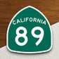 California state route 89 road sign sticker, road trip sticker, highway sign, room decor, travel sticker