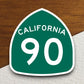 California state route 90 road sign sticker, road trip sticker, highway sign, room decor, travel sticker