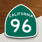 California state route 96 road sign sticker, road trip sticker, highway sign, room decor, travel sticker