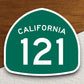 California state route 121 road sign sticker, road trip sticker, highway sign, room decor, travel sticker