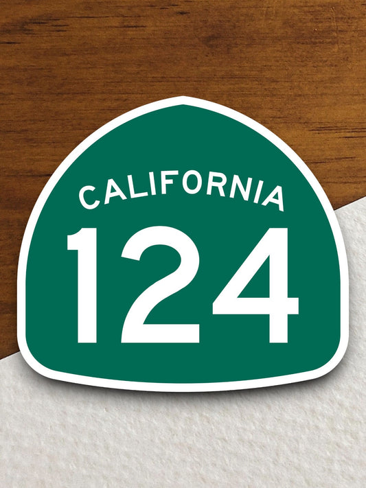 California state route 124 road sign sticker, road trip sticker, highway sign, room decor, travel sticker