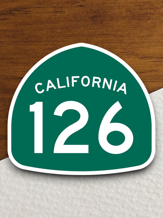 California state route 126 road sign sticker, road trip sticker, highway sign, room decor, travel sticker