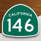 California state route 146 road sign sticker, road trip sticker, highway sign, room decor, travel sticker