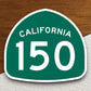 California state route 150 road sign sticker, road trip sticker, highway sign, room decor, travel sticker