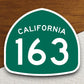 California state route 163 road sign sticker, road trip sticker, highway sign, room decor, travel sticker