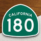 California state route 180 road sign sticker, road trip sticker, highway sign, room decor, travel sticker