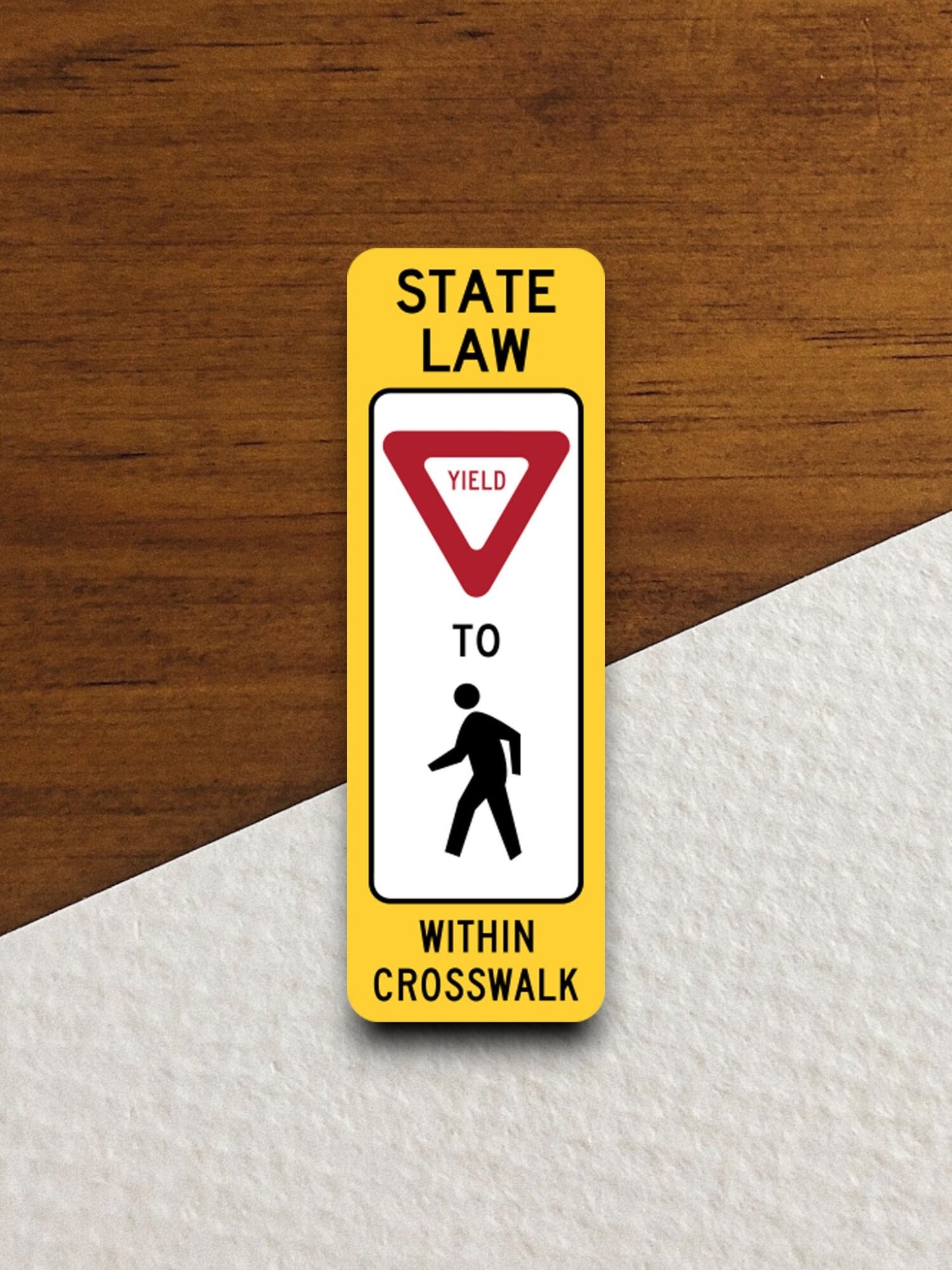 In-street yield to pedestrian crossing  road sign stickers, Room Décor Traffic Sticker, Road Sign Decoration Road Work Signs, Building Signs