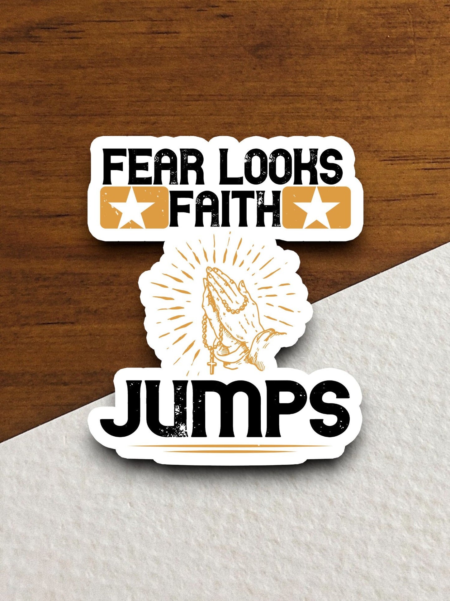 Fear looks faith jumps sticker, Religious Sticker, Faith Sticker, Worship Sticker, Christian Sticker, Scripture Sticker, Room Décor