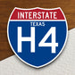 Interstate route  h4 texas sticker, Texas sticker, Interstate Highway Sign Expressway Stickers, Highway Sign Road Trip Sticker, Room Décor