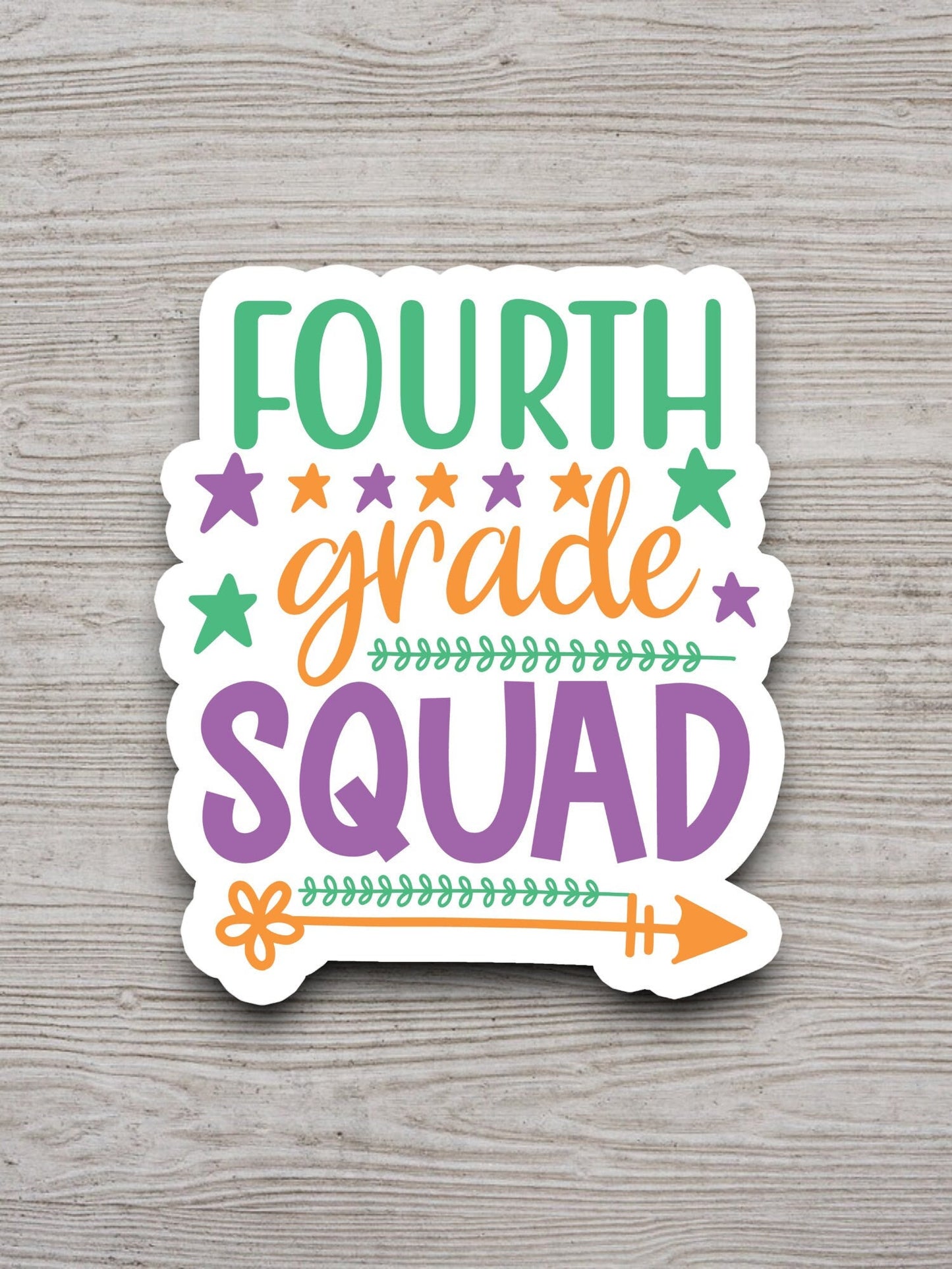 Fourth Grade Squad Education Sticker, Teacher Sticker, Education Sticker, School Sticker, Cute Sticker, Room Decor