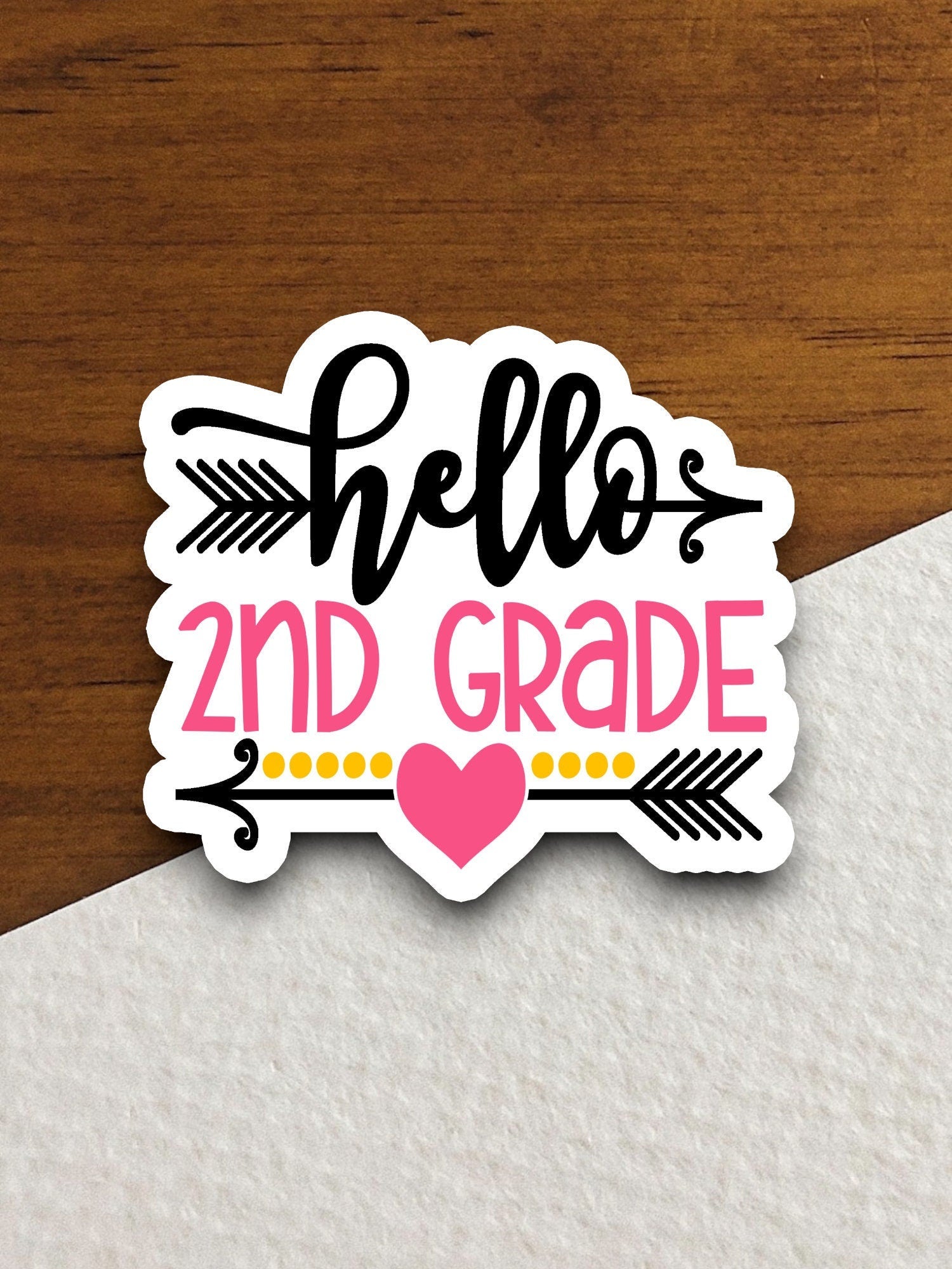 Hello 2nd Grade Sticker, Teacher Sticker, Education Sticker, School Sticker, Cute Sticker, Room Decor, Back to School