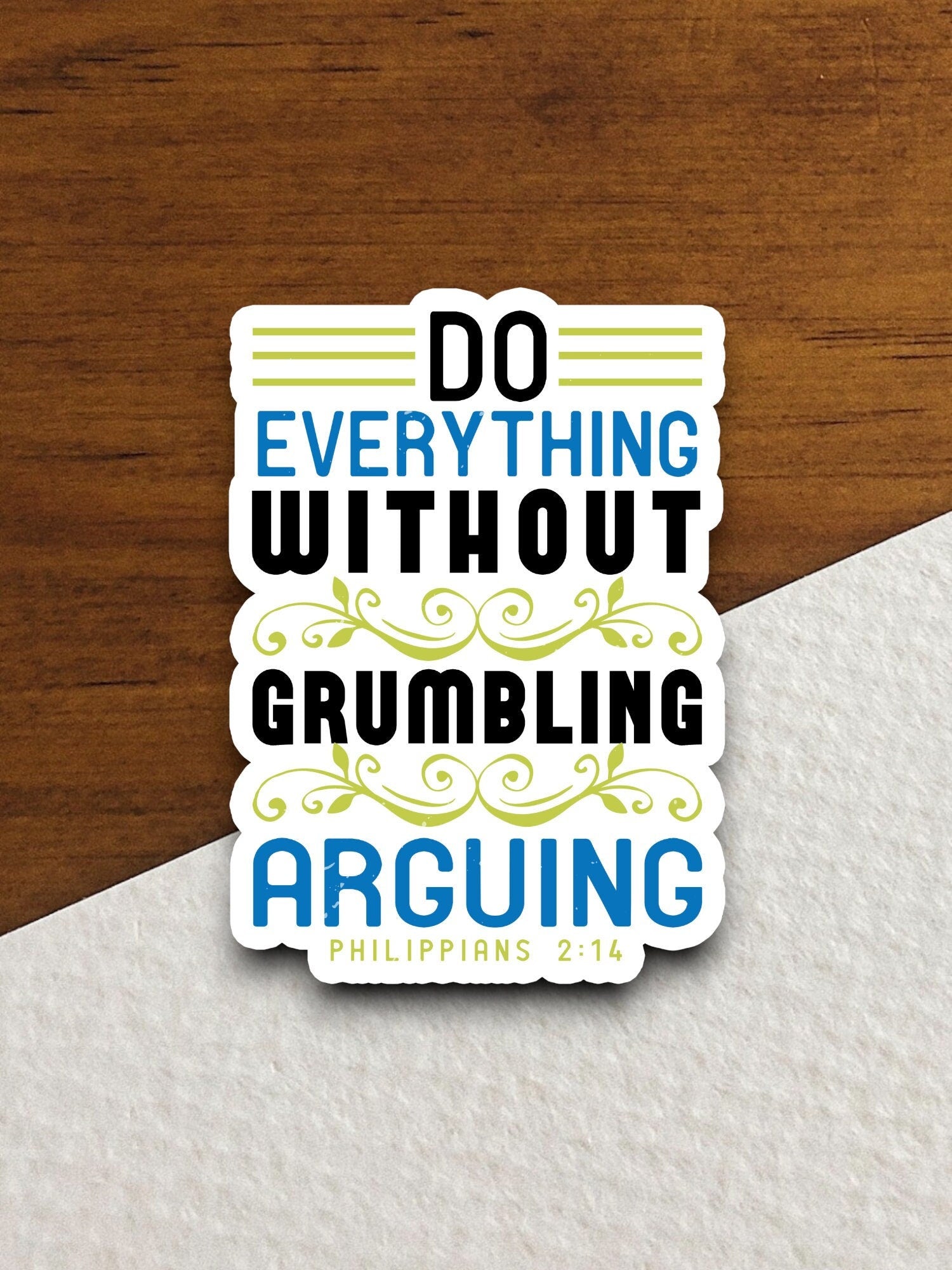 Do everything without grumbling or arguing sticker, Religious Sticker, Faith Sticker, Worship Sticker, Christian Sticker, Scripture Sticker