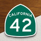 California state route 42 road sign sticker, road trip sticker, highway sign, room decor, travel sticker