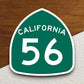 California state route 56 road sign sticker, road trip sticker, highway sign, room decor, travel sticker