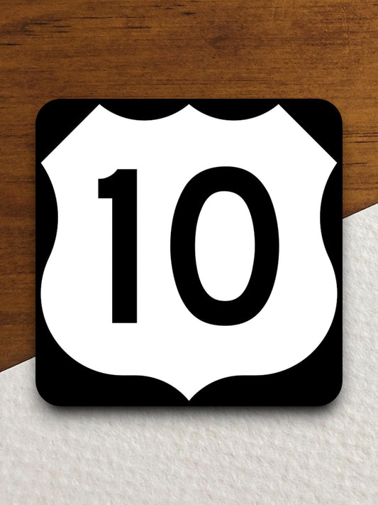 United States route 10 road sign sticker, road trip sticker, highway sign, room decor, travel sticker