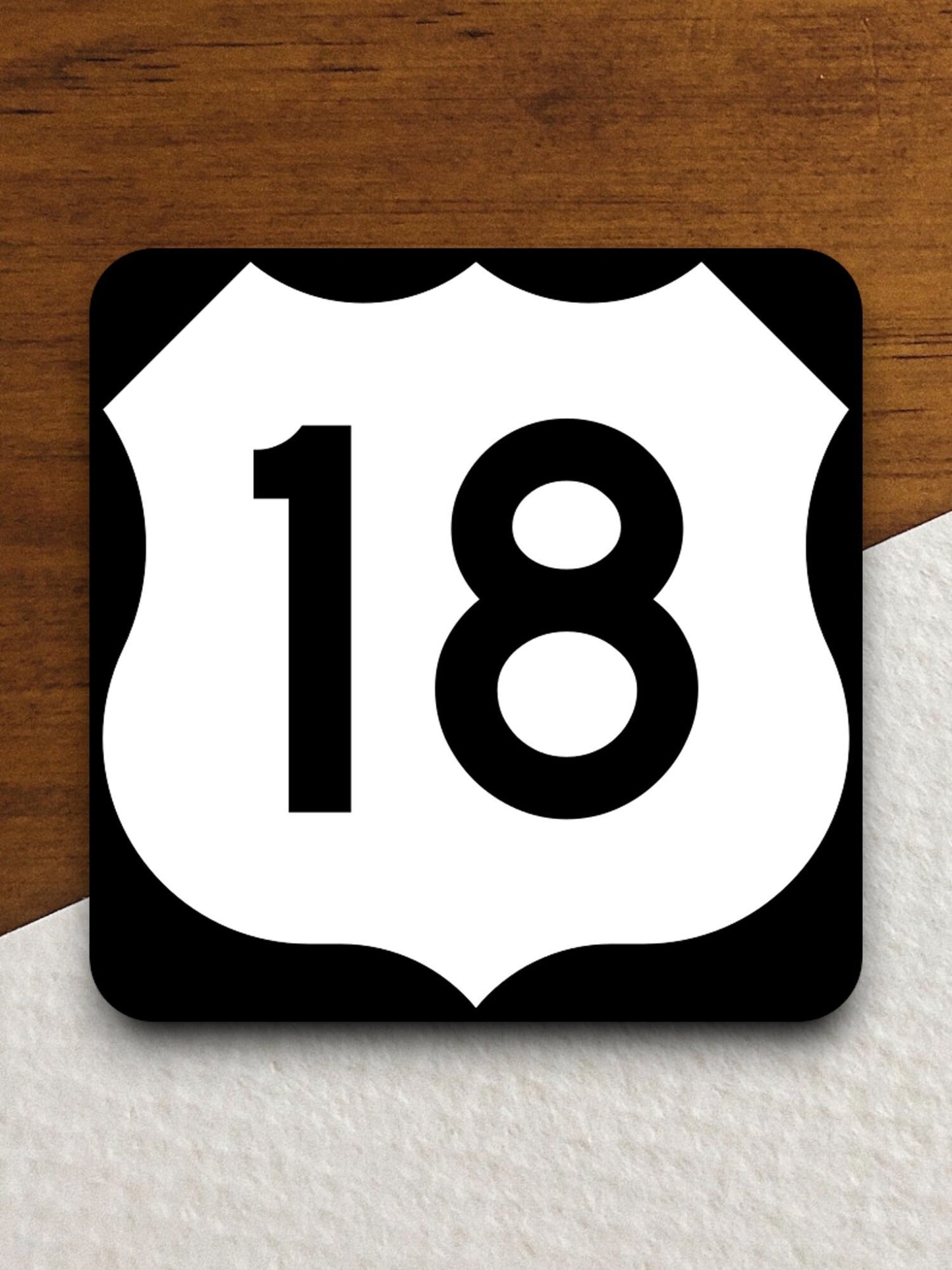 United States route 18 road sign sticker, road trip sticker, highway sign, room decor, travel sticker